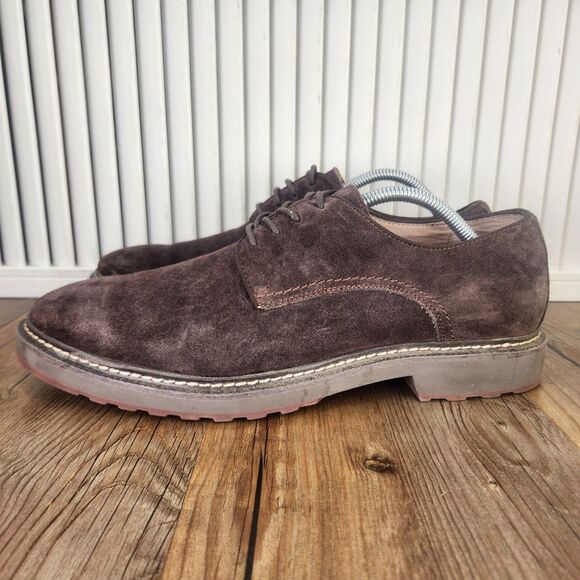 Nordstrom 1901 Mens Size 10.5 M Brown Suede Classic Preppy Oxford Dress Shoes main image 7